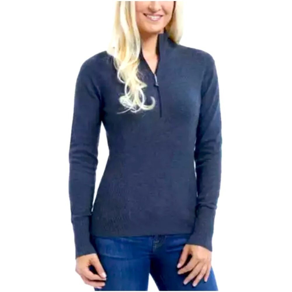 Eddie Bauer Women's 1/2 Zip Knit Black Medium